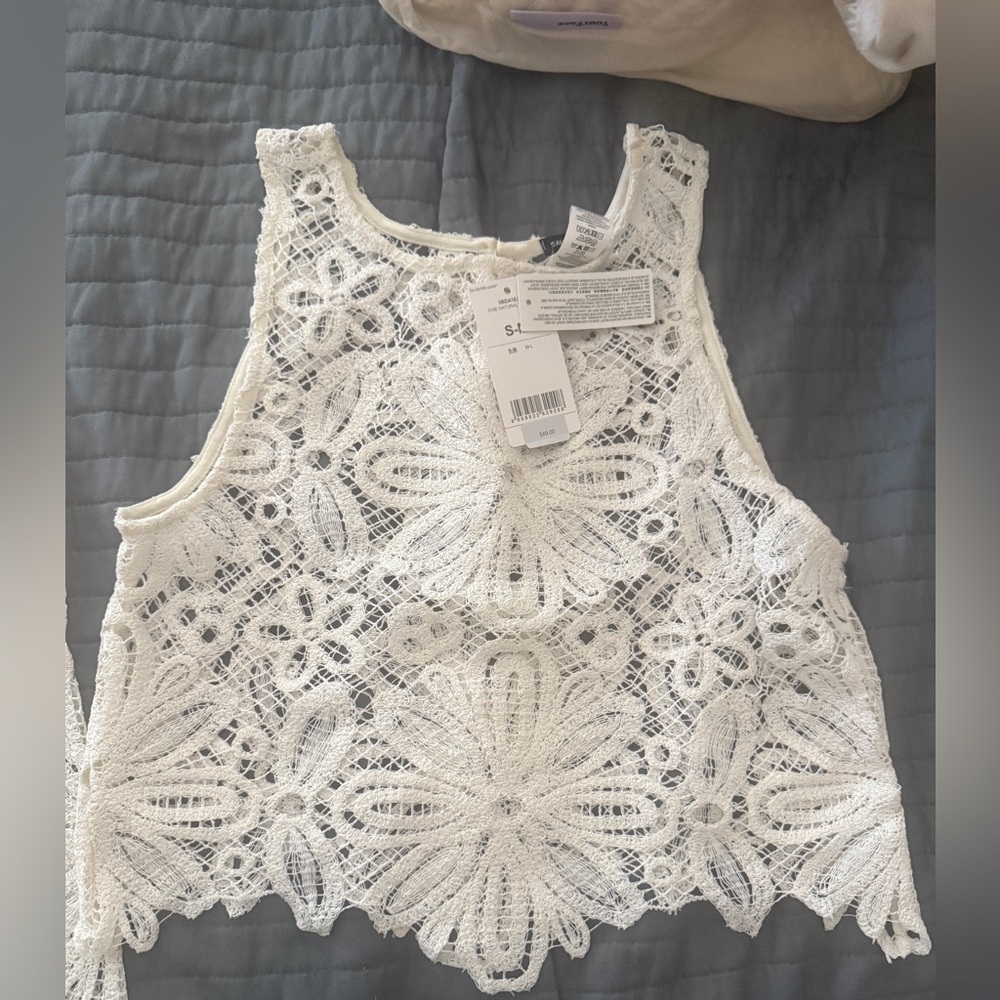 CALZEDONIA WHITE LINEN FLORAL TOO BRAND NEW WITH TAGS